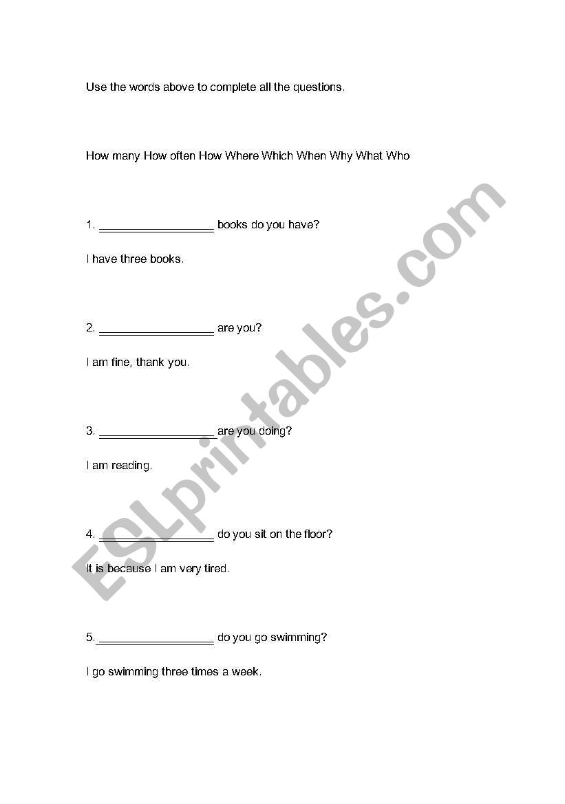 WH-QUESTION worksheet