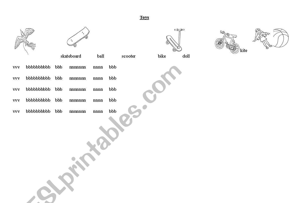 Toys worksheet