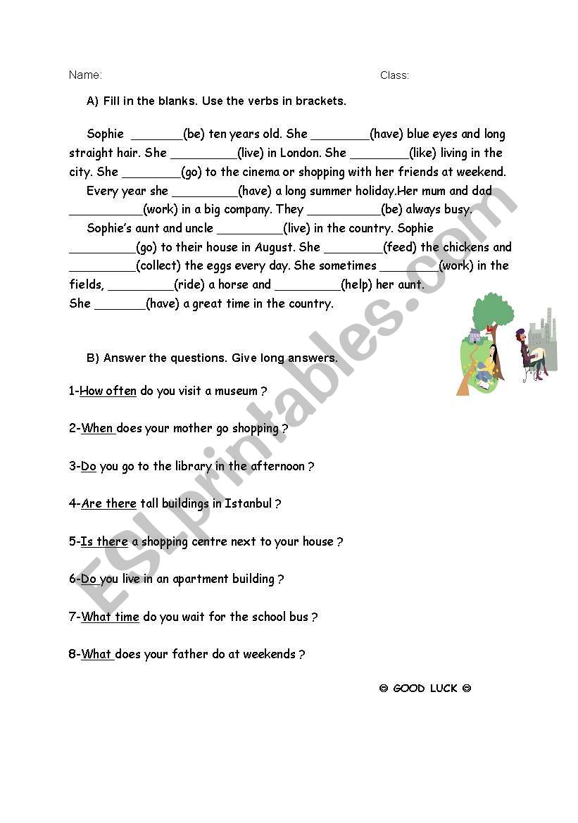 simple present tense worksheet