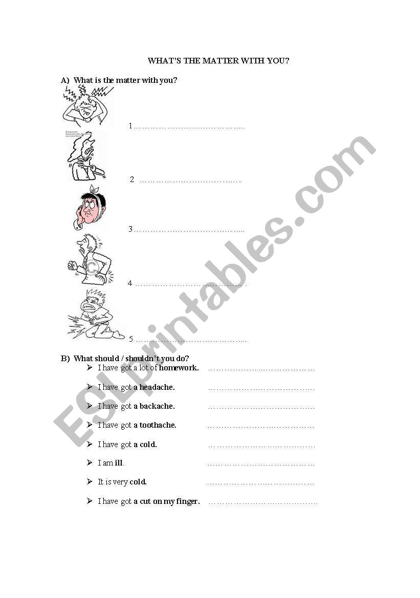 illnesses worksheet