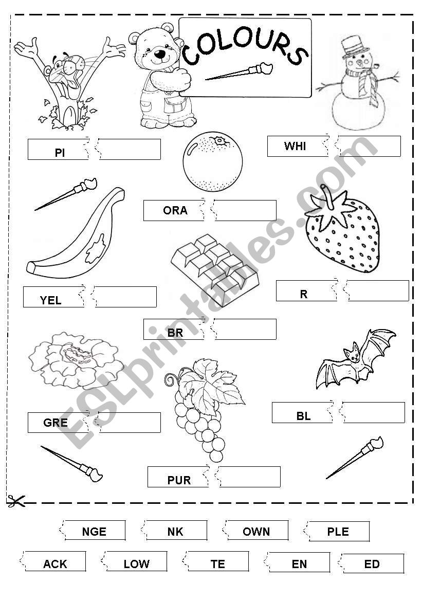 COLOURS – B&W – EDITABLE - ESL worksheet by Vivi Quir