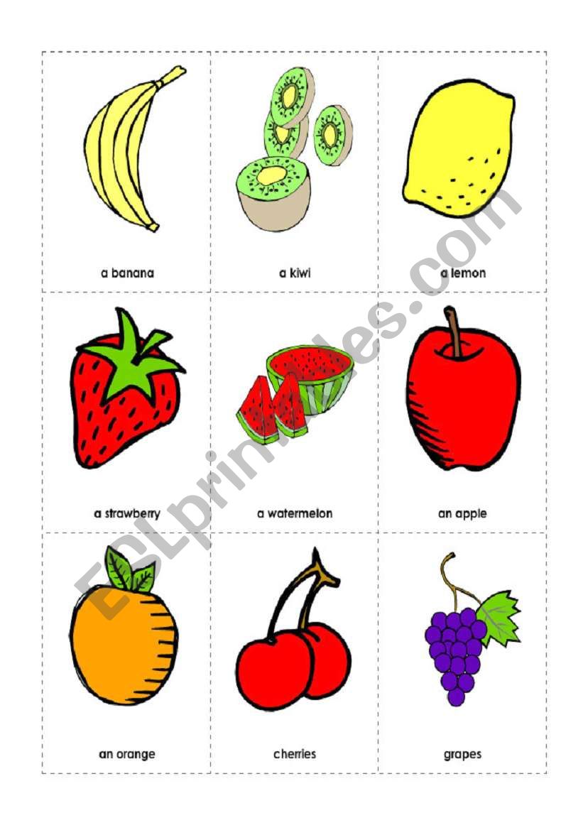 fruits worksheet