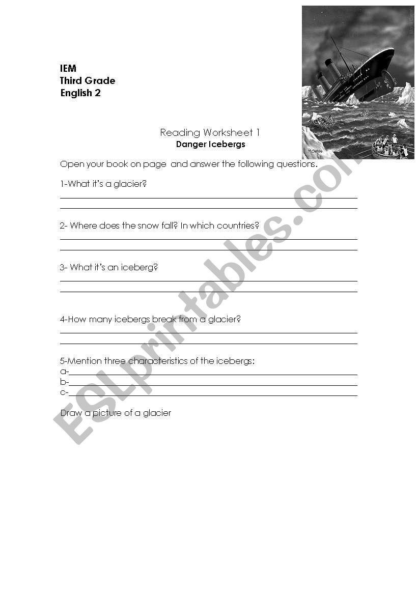 Titanic Worksheets worksheet