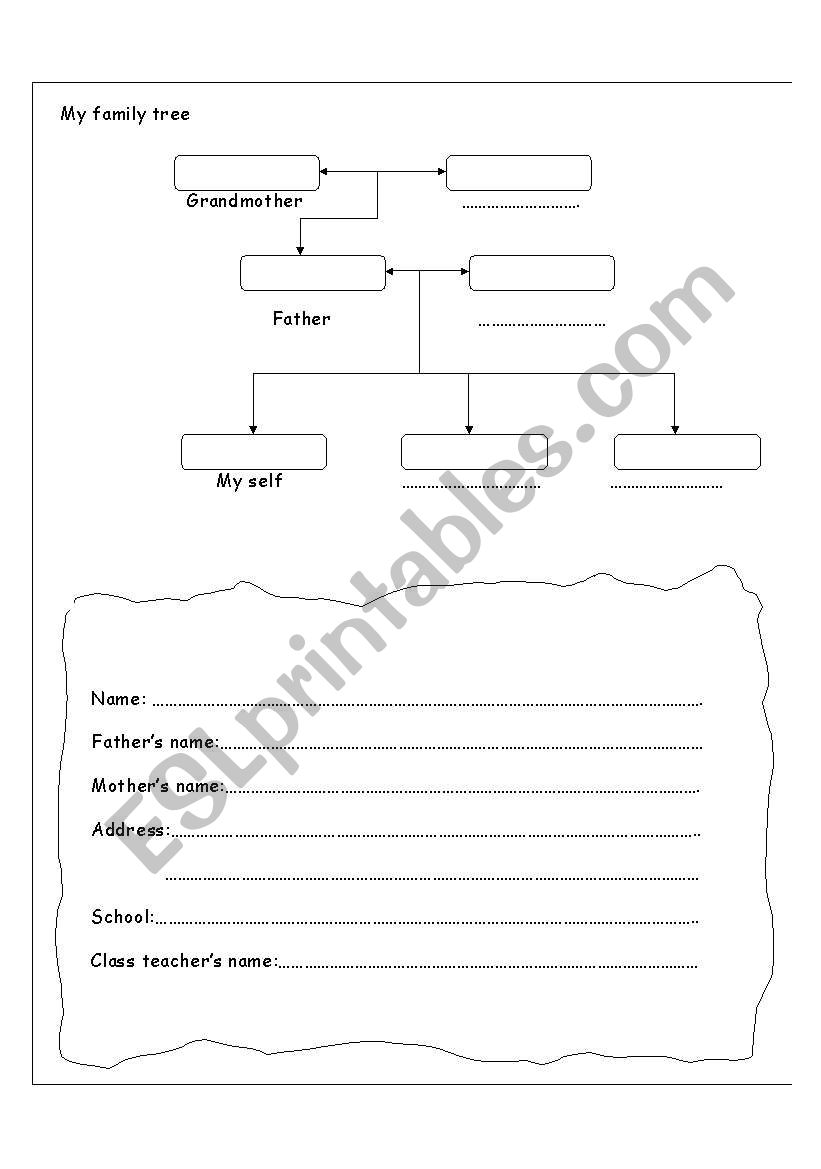 family tree worksheet