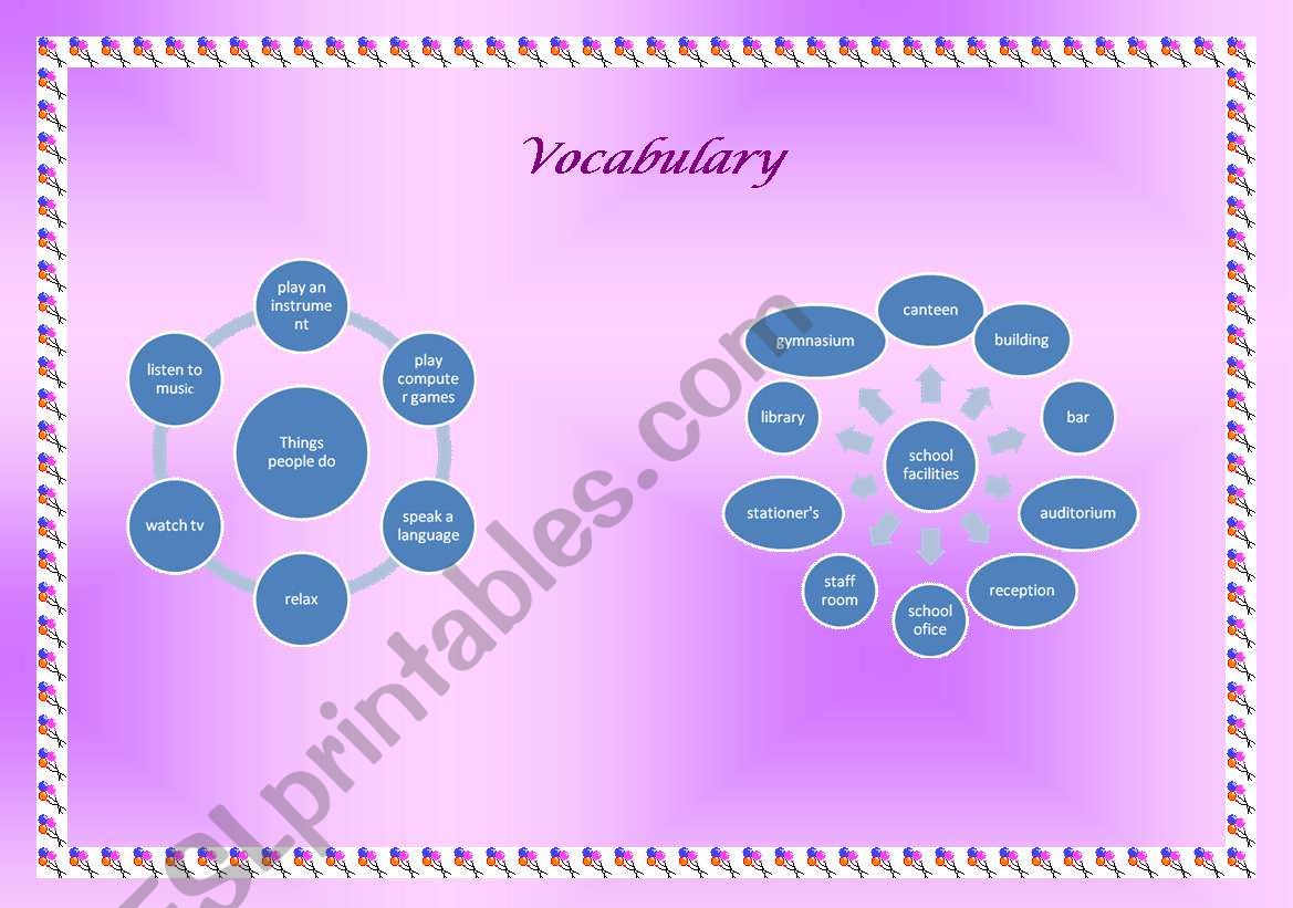 School vocabulary worksheet
