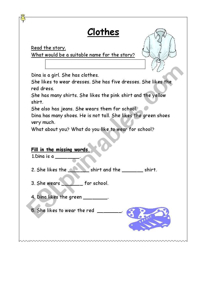 Clothes worksheet