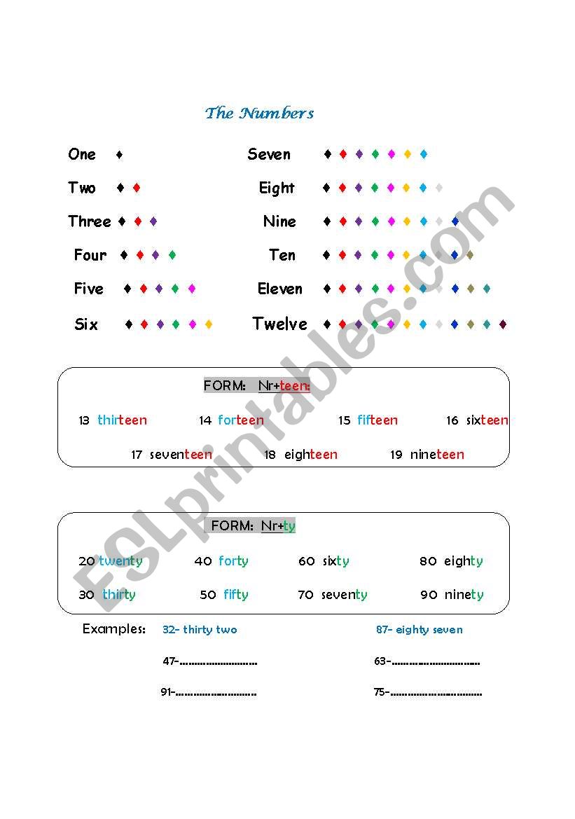 numbers...have fun with math worksheet