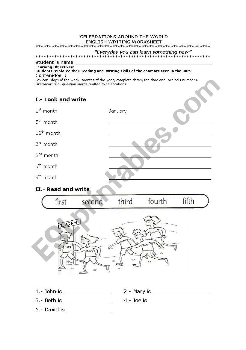 DATES worksheet