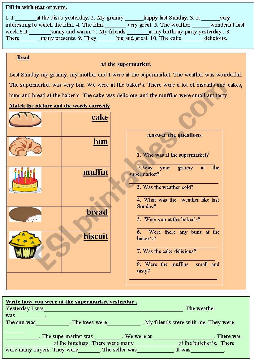 to be in Past Simple worksheet