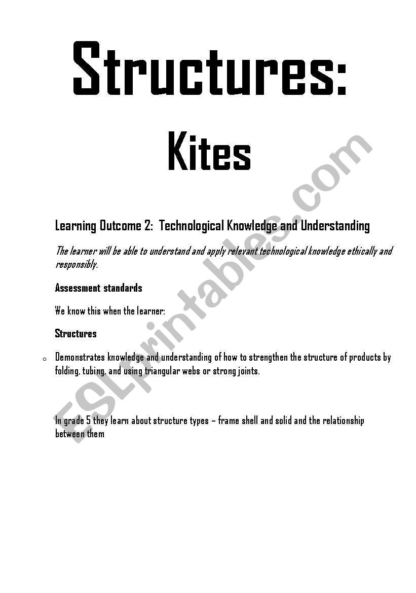 make a kite worksheet