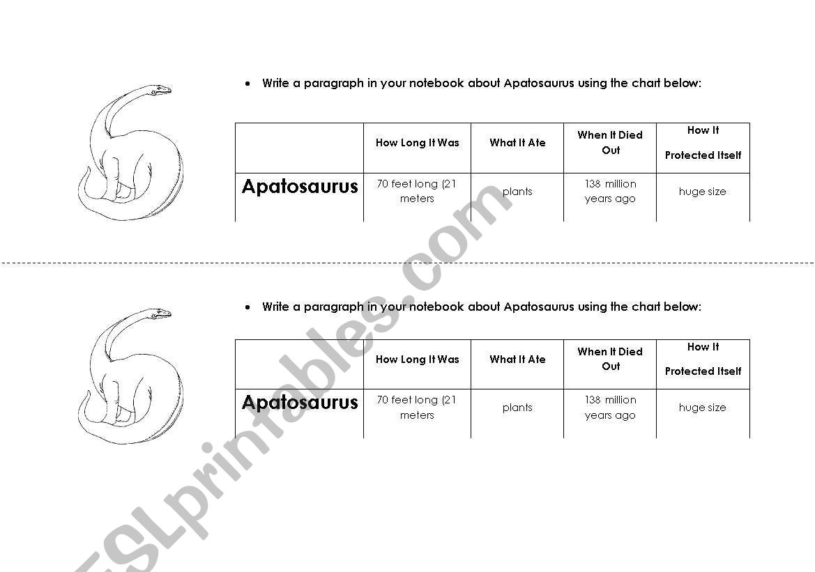 Dinosaurs-Writing worksheet