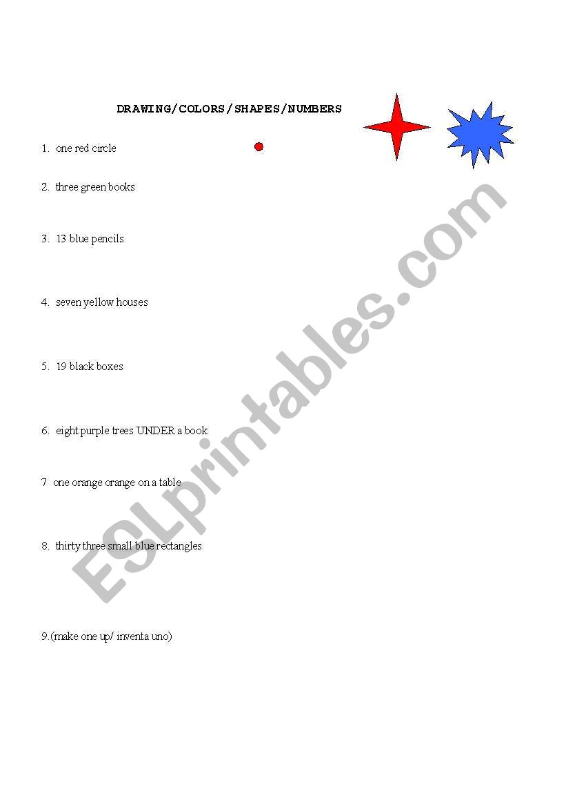 COLORING WITH NUMBERS AND SHAPES