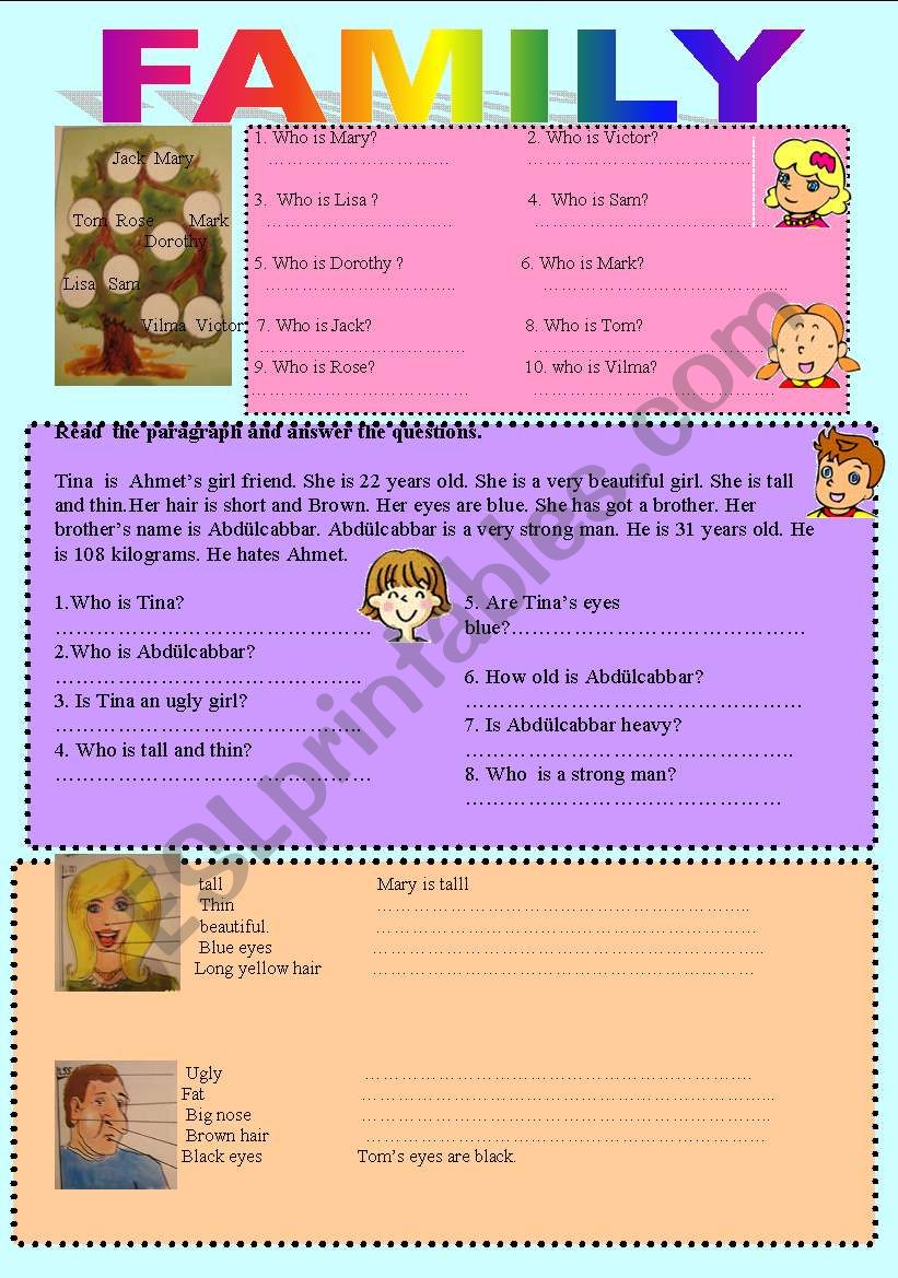 family worksheet