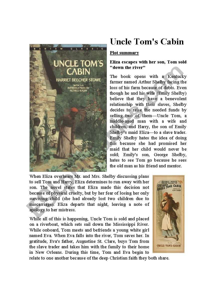 Uncle Tom S Cabin Esl Worksheet By Charlottelinder