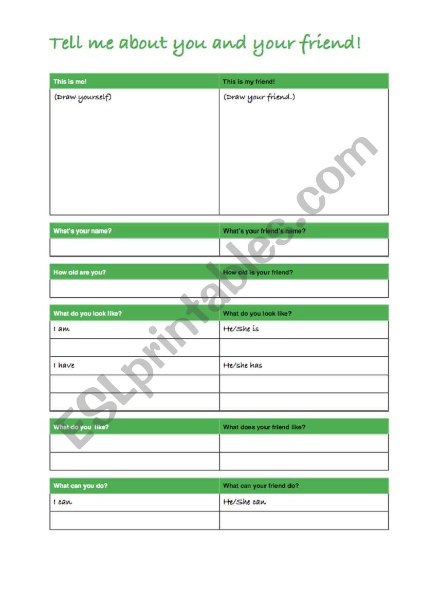 friend worksheet