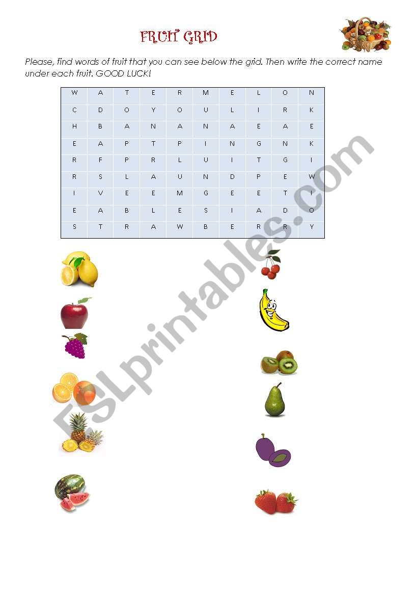 fruit grid worksheet