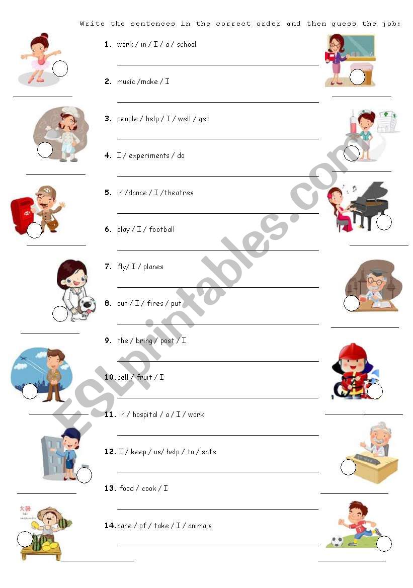 Jobs  worksheet