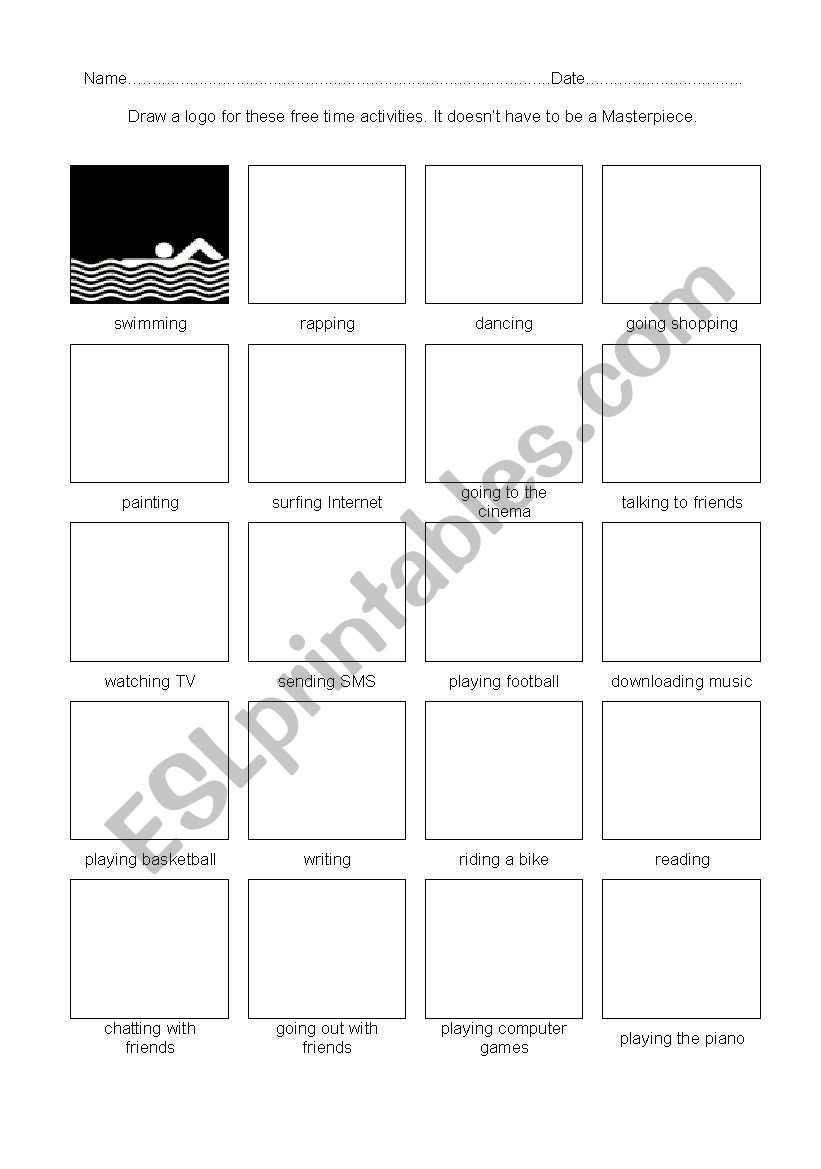 Free time activities worksheet