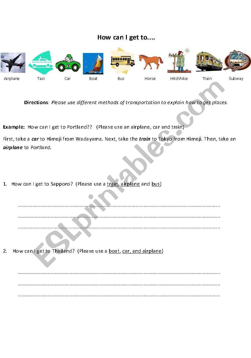 English Worksheets How Can I Get To 