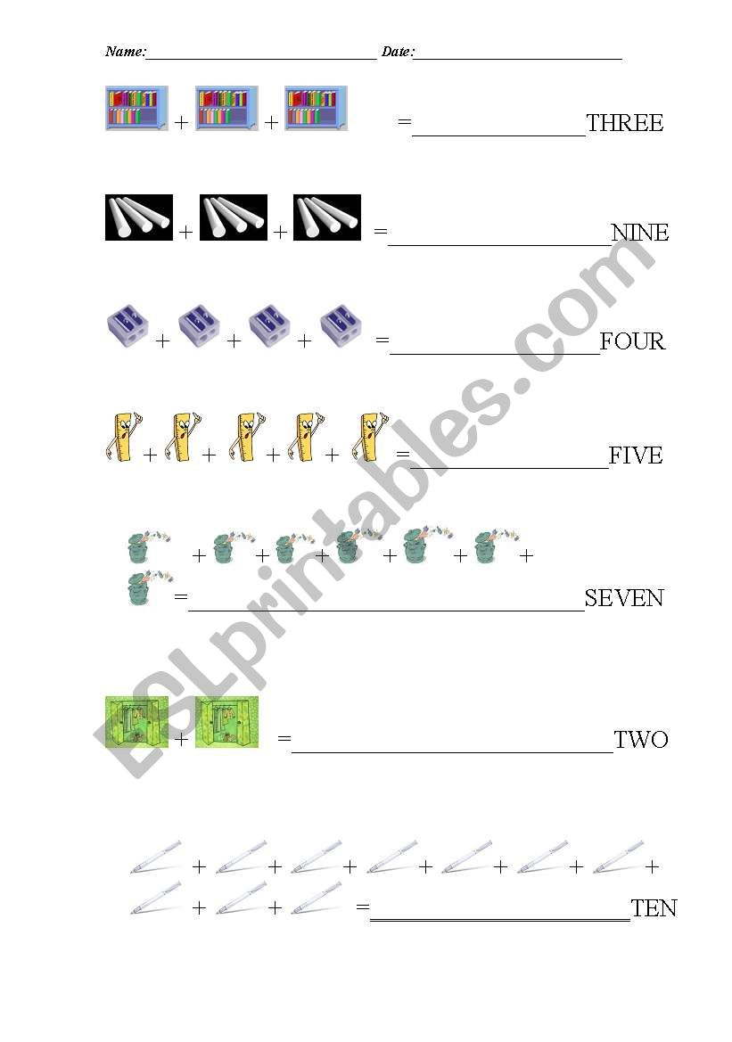 SCHOOL MATHS worksheet