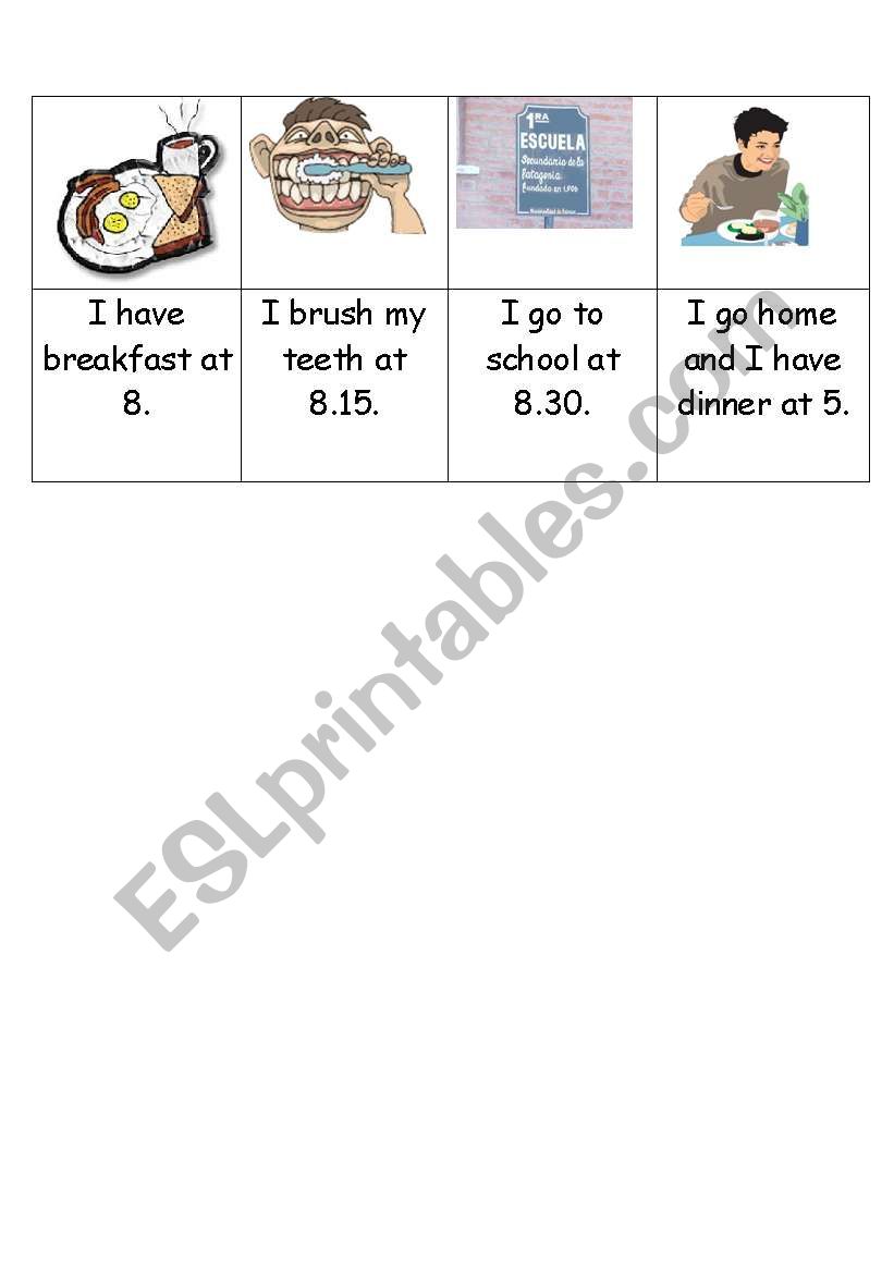 daily routine worksheet