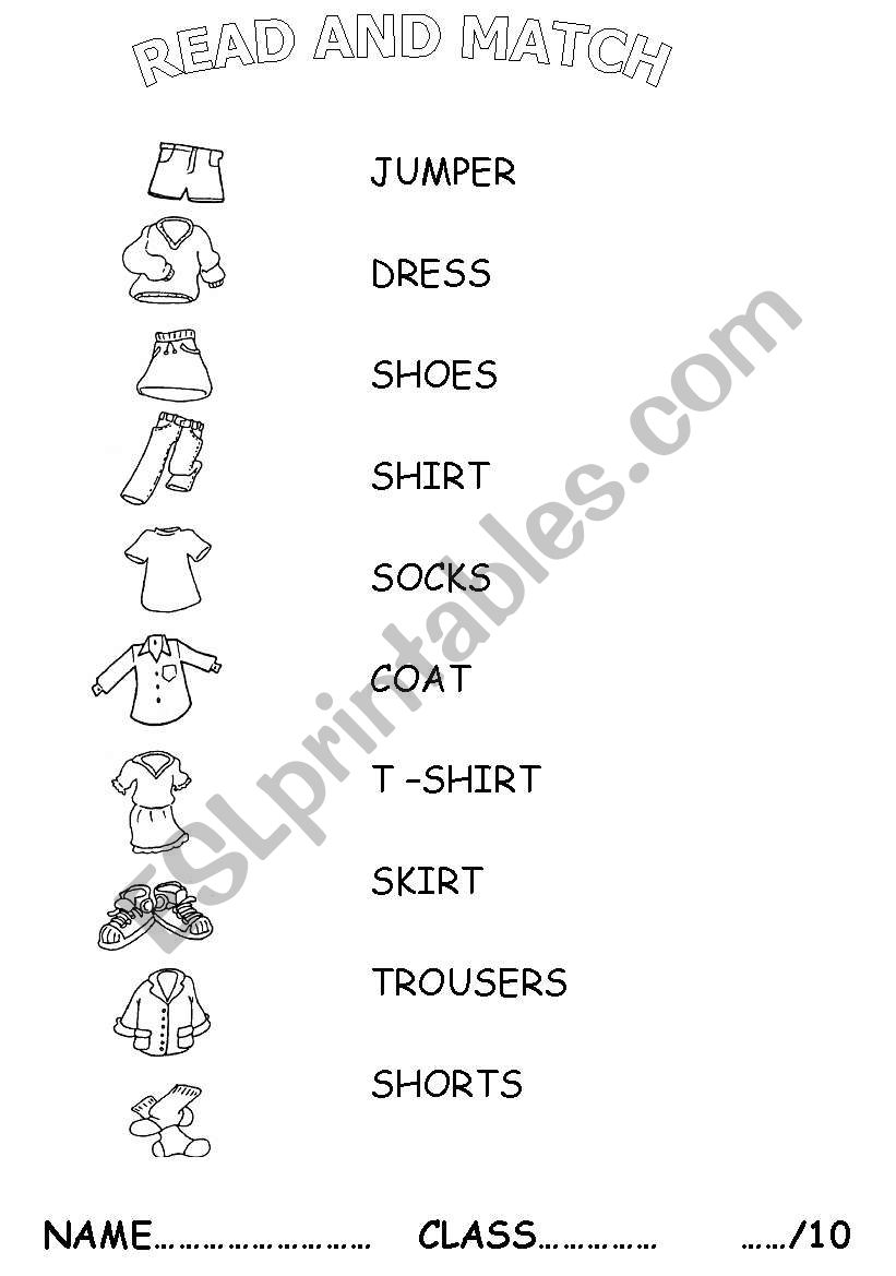 clothes test - ESL worksheet by dolcedulcinea
