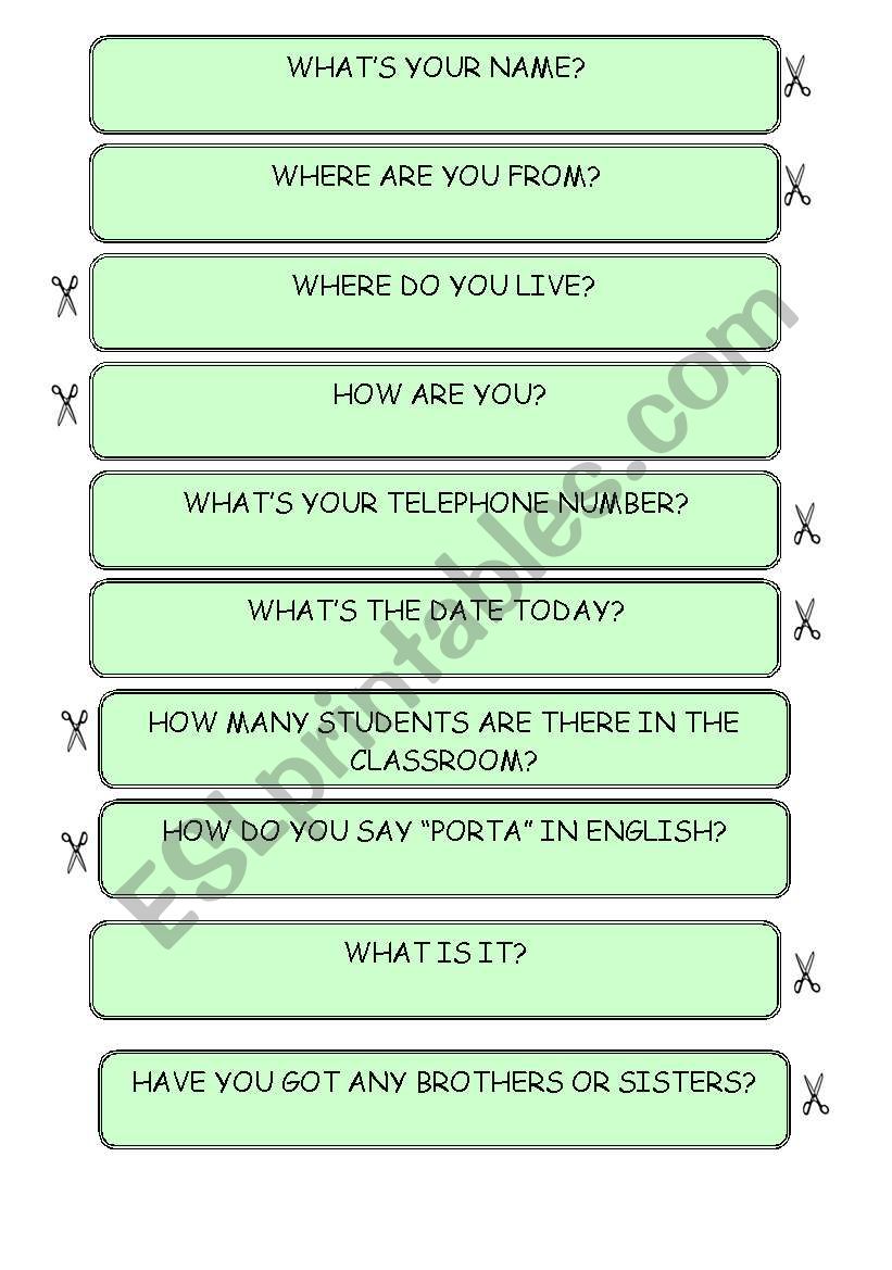 Questions And Answers Game Esl Worksheet By Aloha 58