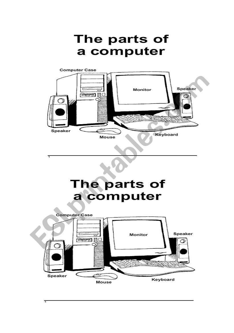 The parts of a computer - ESL worksheet by wafa78