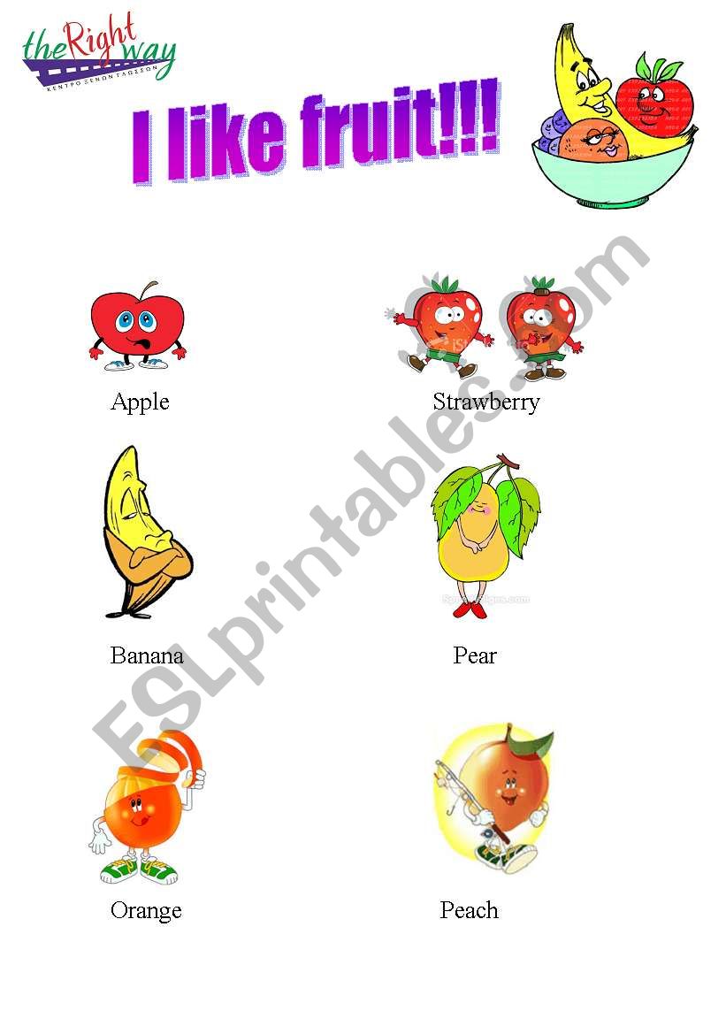 learning fruits worksheet
