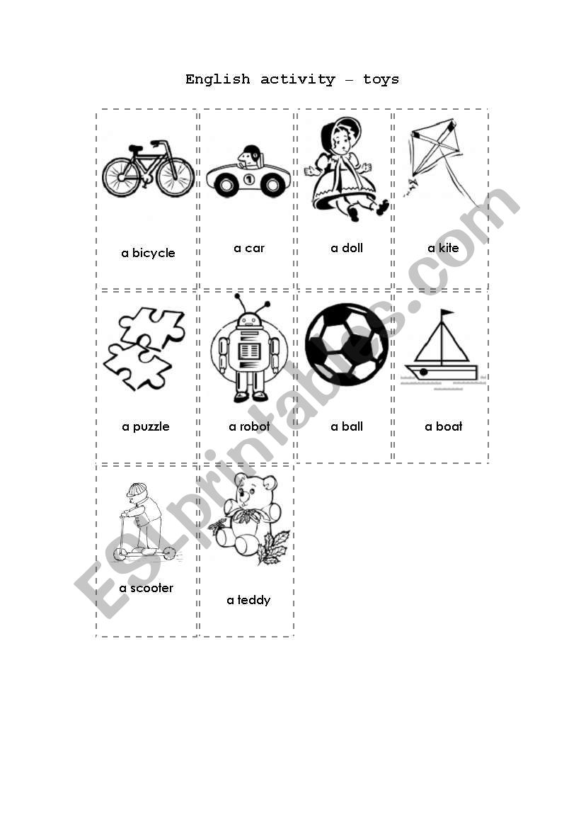 Toys Flashcards worksheet