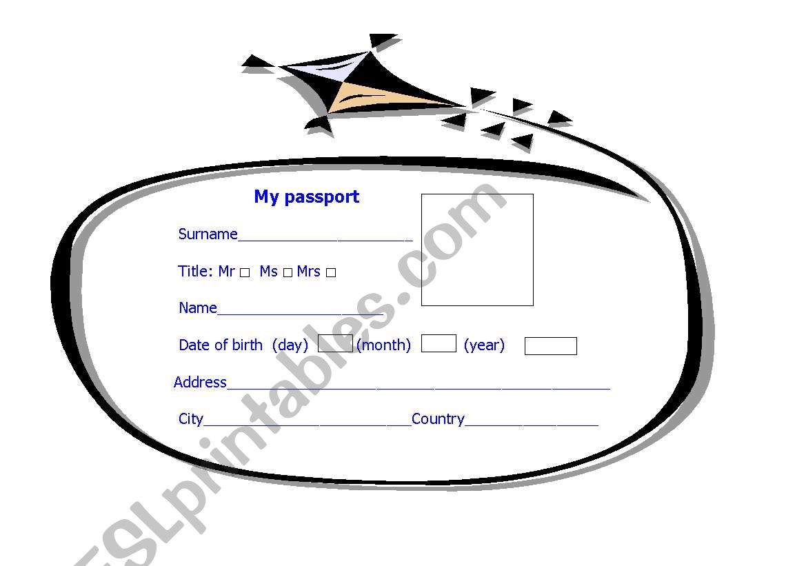 My passport worksheet