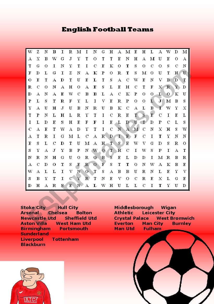 Football Word Search For Kids Printable