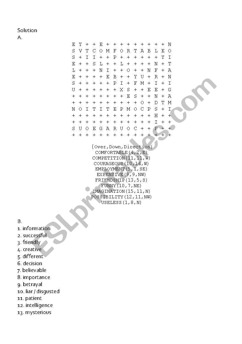 Word Formation Suffixes Nouns Adjectives Key Included Esl Worksheet By Cagreis