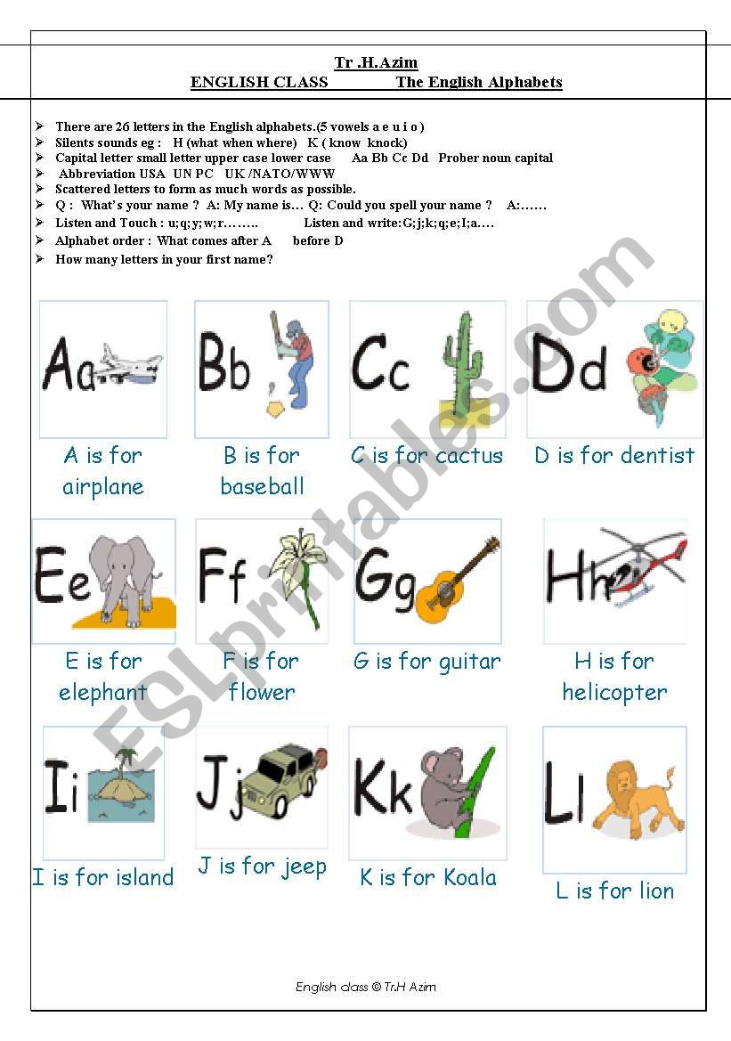 alpha worksheet