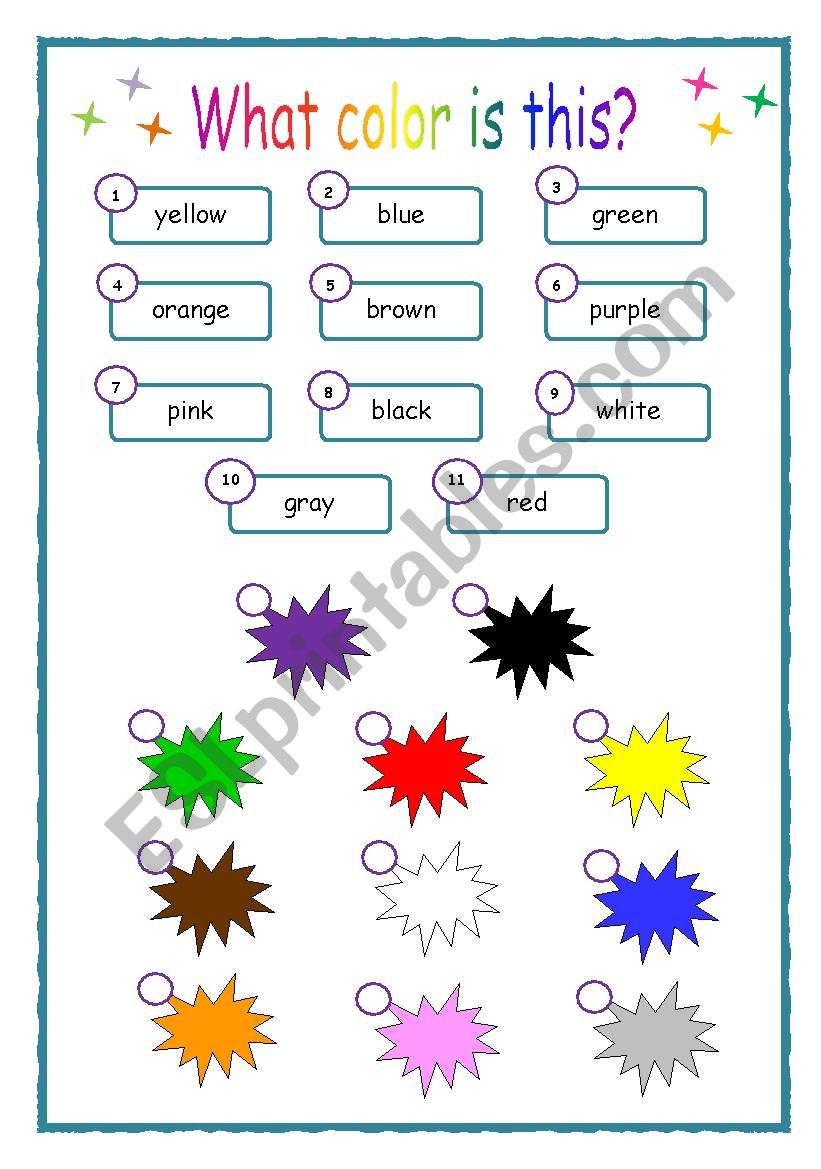 What color is this? - ESL worksheet by lanina