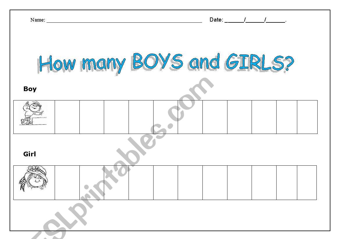 Boys and girls worksheet