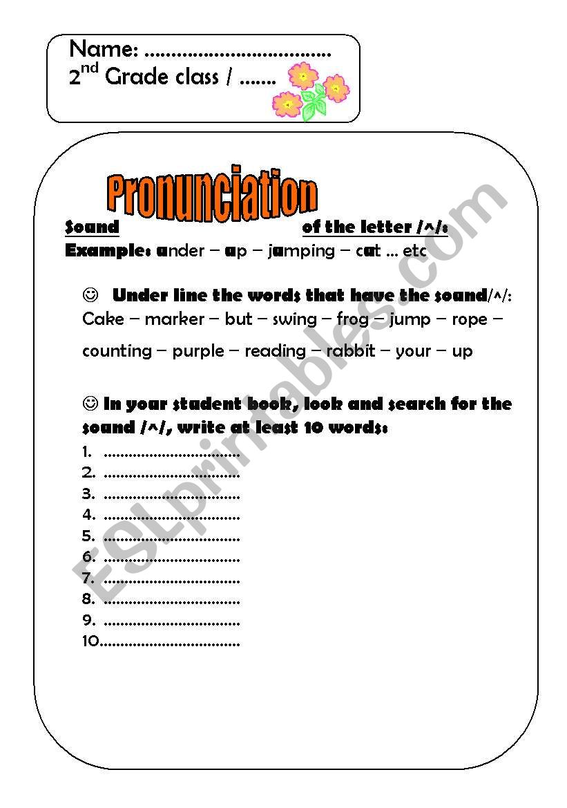 pronouciation worksheet