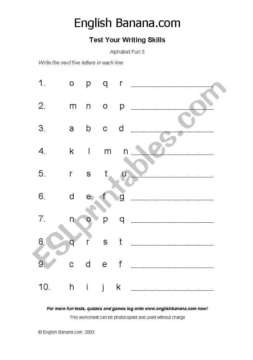 Alphabet fun worksheet