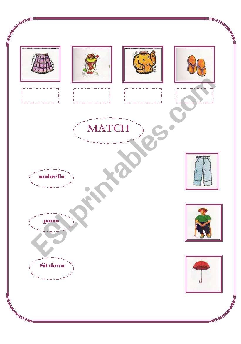 clothes worksheet