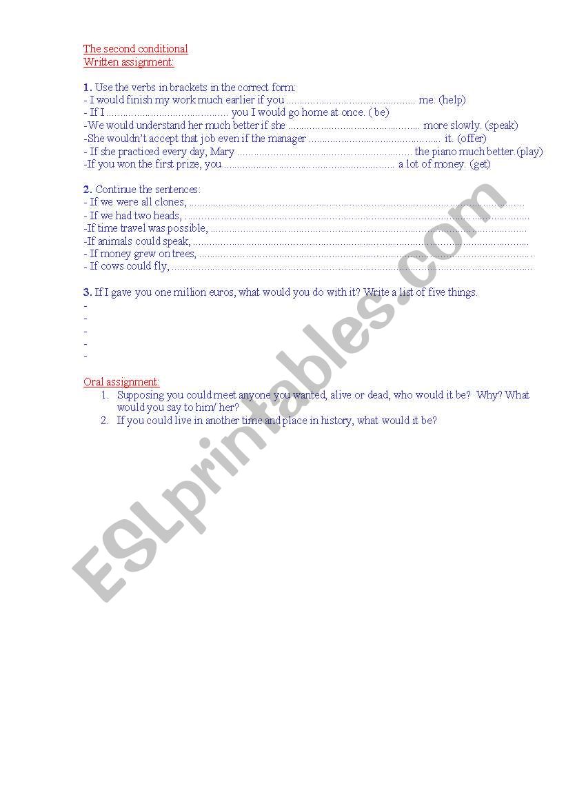 worksheet conditionals printable worksheet second English worksheets: conditional