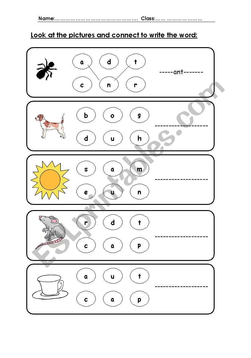 English Worksheets Making Words