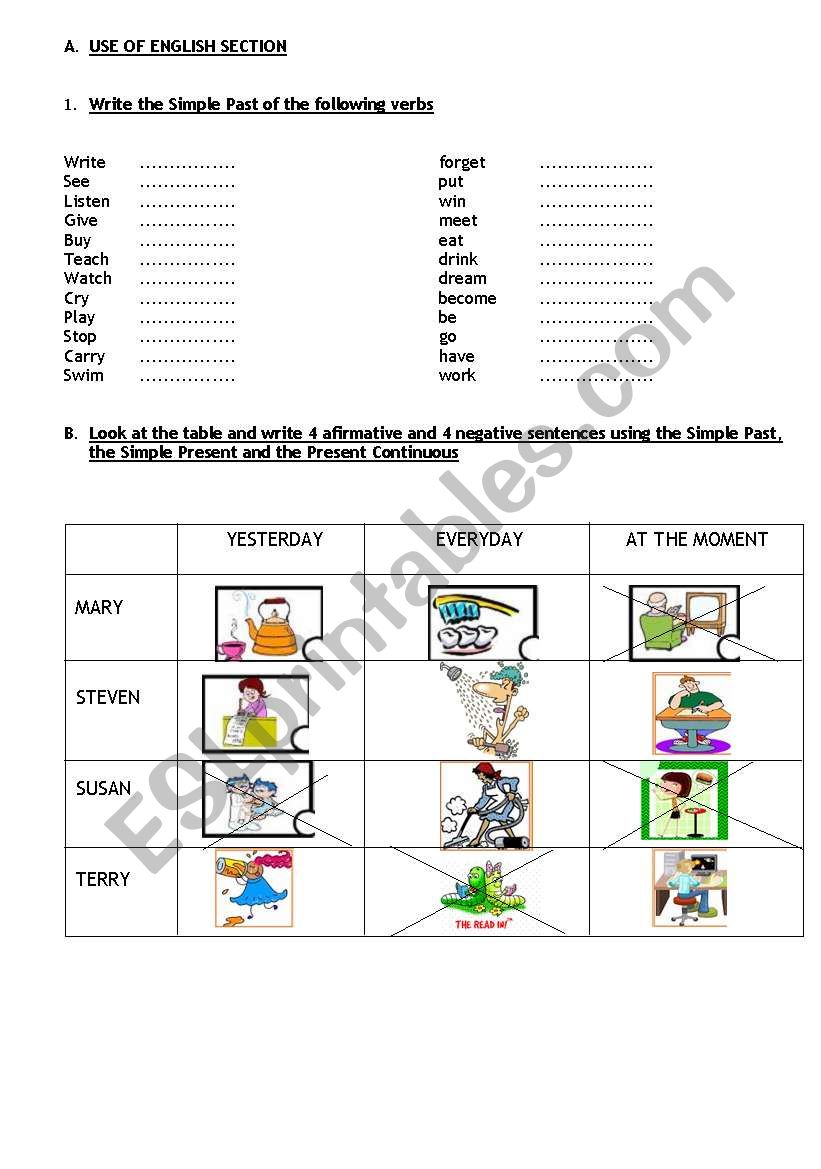 Use of english worksheet