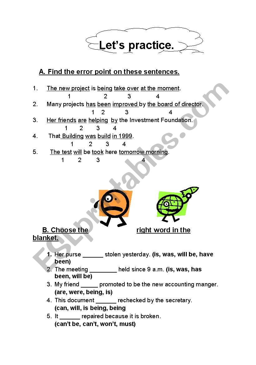 passive exercise worksheet