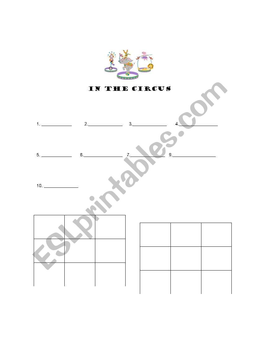 Bingo sheet worksheet