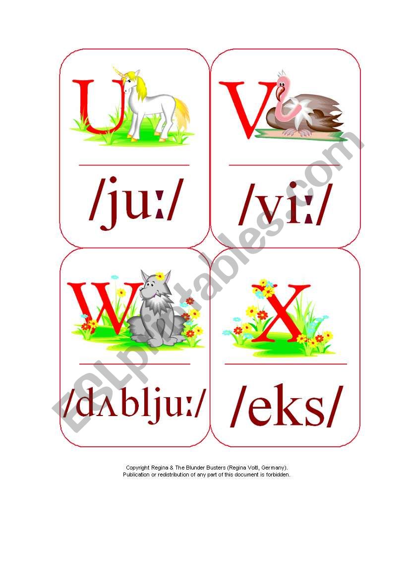 Phonetic Alphabet Cards - Free Phonics Flashcards Games4esl