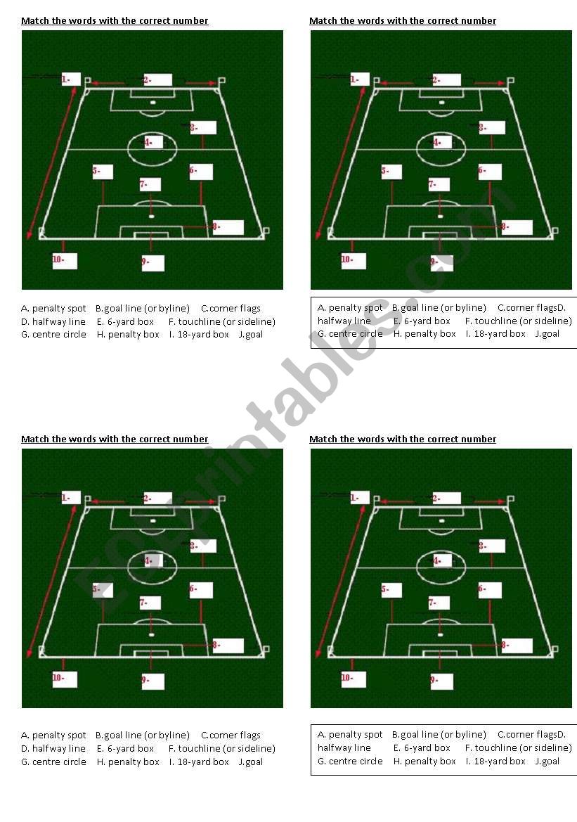 football pitch worksheet