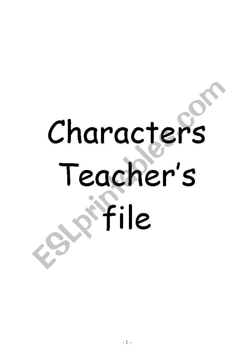 Characters - Teachers file worksheet