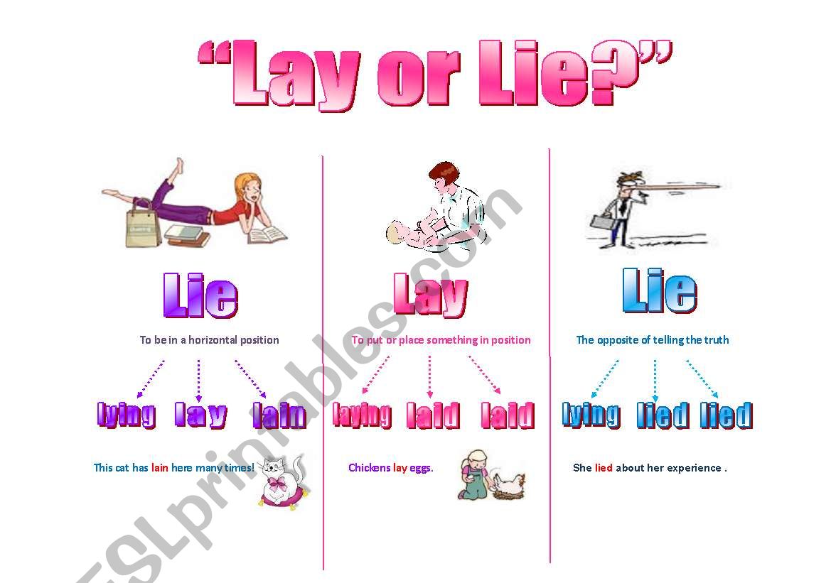 Lie-Lay-lie worksheet