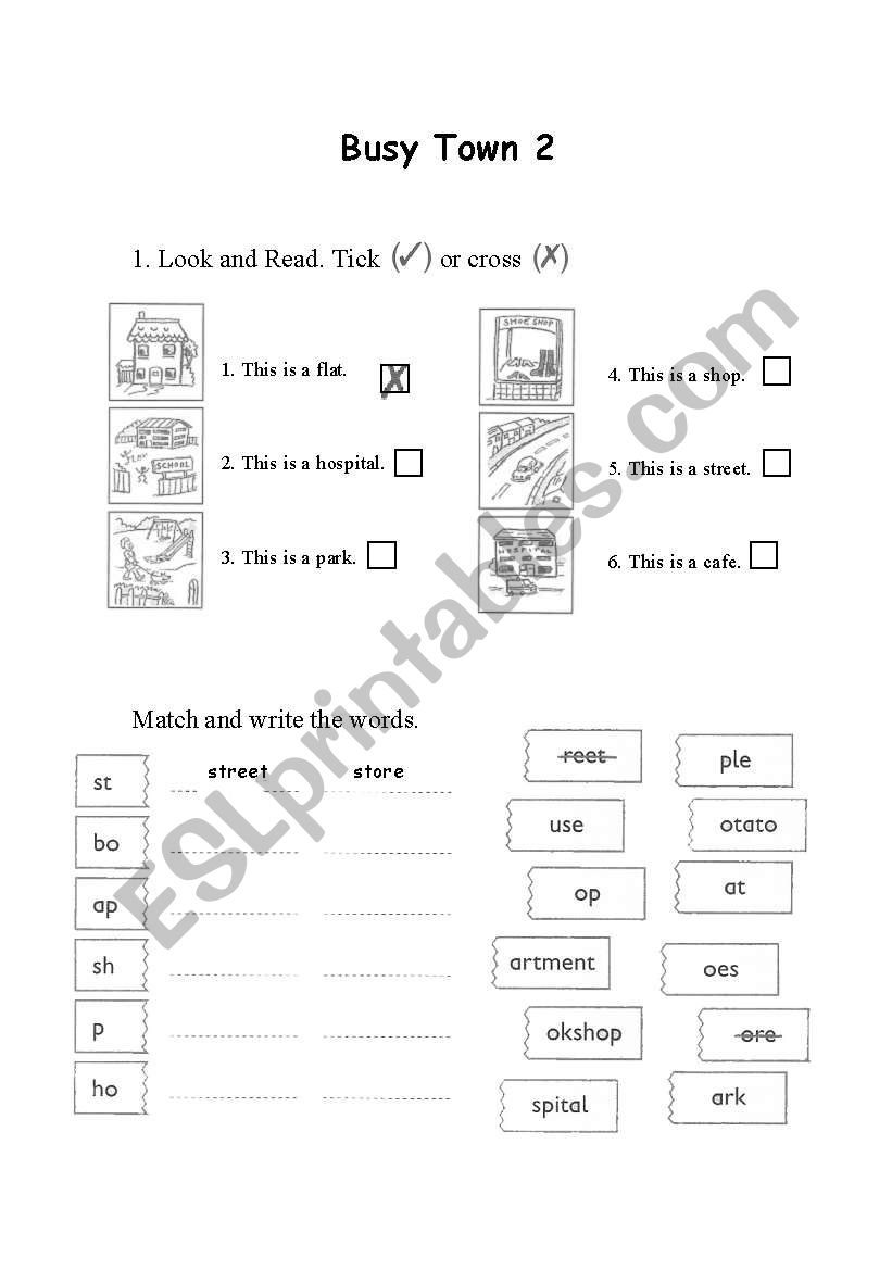 City Vocabulary worksheet