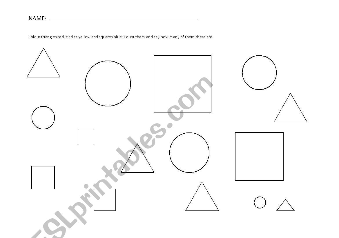 Shapes: Circle, triangle and square